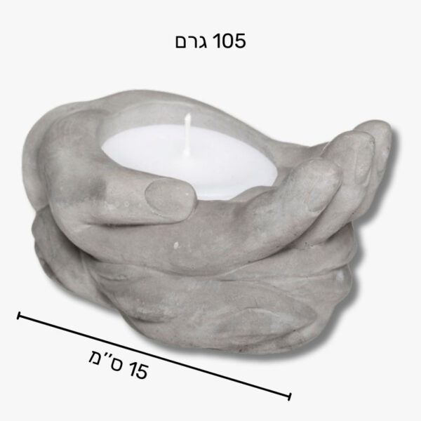 ⁦נר ציטרונלה בכלי בטון - דגם Mos⁩ – תמונה ⁦2⁩
