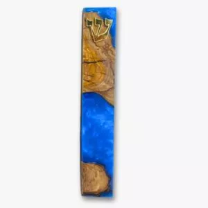 בית מזוזה מעץ זית עתיק ואפוקסי - דגם Rama